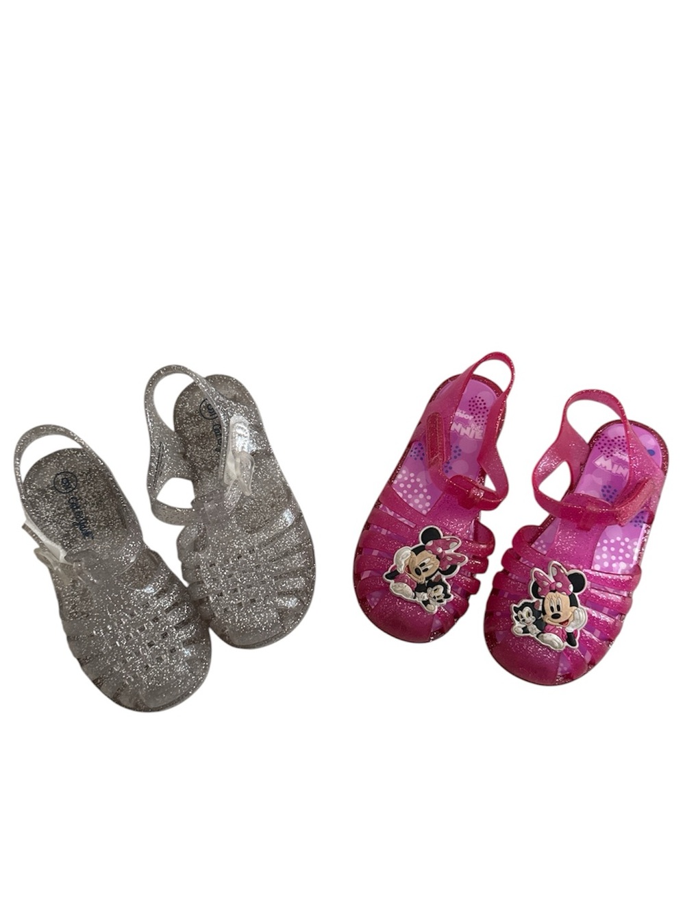 Minnie Mouse Cat & Jack Jelly Sandals Girls TD Size 9 Toddler Pink Clear Glitter